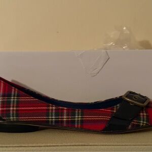 Steve Madden Red Plaid Flats